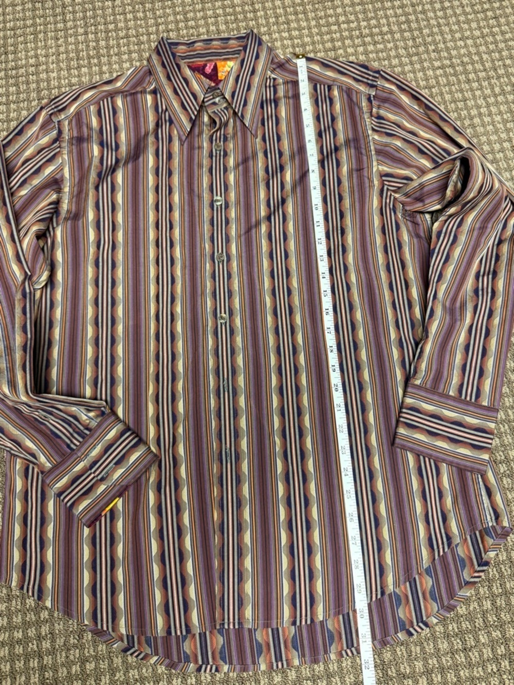 Robert Graham Purple, Blue & Cream Striped Button-Down Shirt - Picture 4 of 8